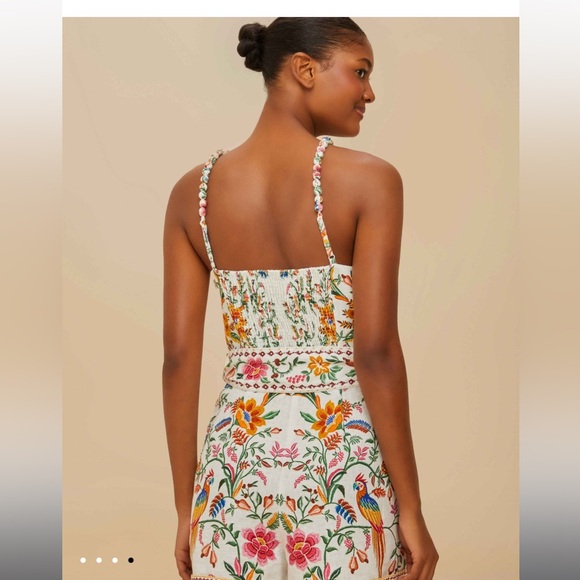 NWT FARM Rio Off-White Delicate Forest Euroflax™ Premium Linen Romper Size Small - Picture 2 of 7